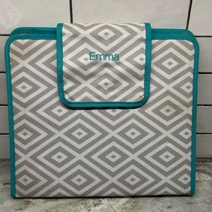 Pottery Barn PB Teen Gear-Up Gray Preppy Diamond Homework Holder Binder Emma